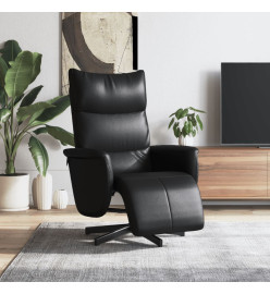 Fauteuil inclinable avec repose-pieds noir similicuir