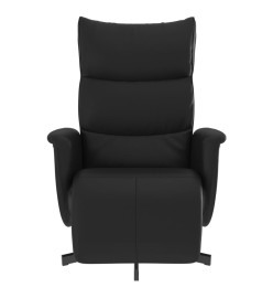 Fauteuil inclinable avec repose-pieds noir similicuir