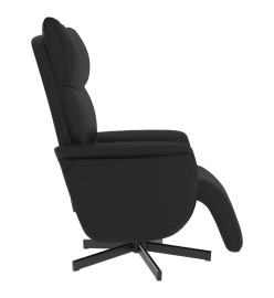 Fauteuil inclinable avec repose-pieds noir similicuir