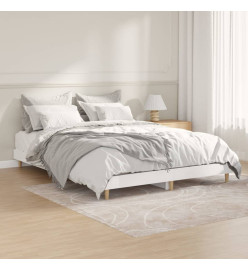 Cadre de lit blanc brillant 135x190 cm bois d'ingénierie