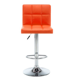 Tabourets de bar lot de 2 orange similicuir