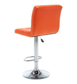 Tabourets de bar lot de 2 orange similicuir