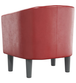 Fauteuil cabriolet rouge bordeaux similicuir