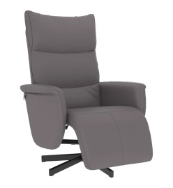 Fauteuil inclinable avec repose-pieds gris similicuir