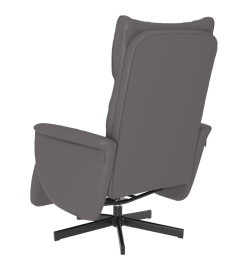 Fauteuil inclinable avec repose-pieds gris similicuir