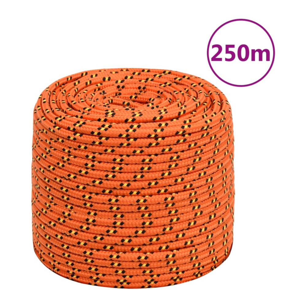 Corde de bateau Orange 6 mm 250 m Polypropylène