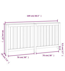 Cache-radiateur 169x19x84 cm Bois massif de pin