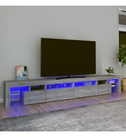 Meuble TV avec lumières LED Sonoma gris 260x36,5x40 cm