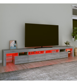 Meuble TV avec lumières LED Sonoma gris 260x36,5x40 cm