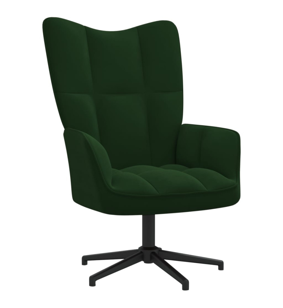 Chaise de relaxation Vert foncé Velours