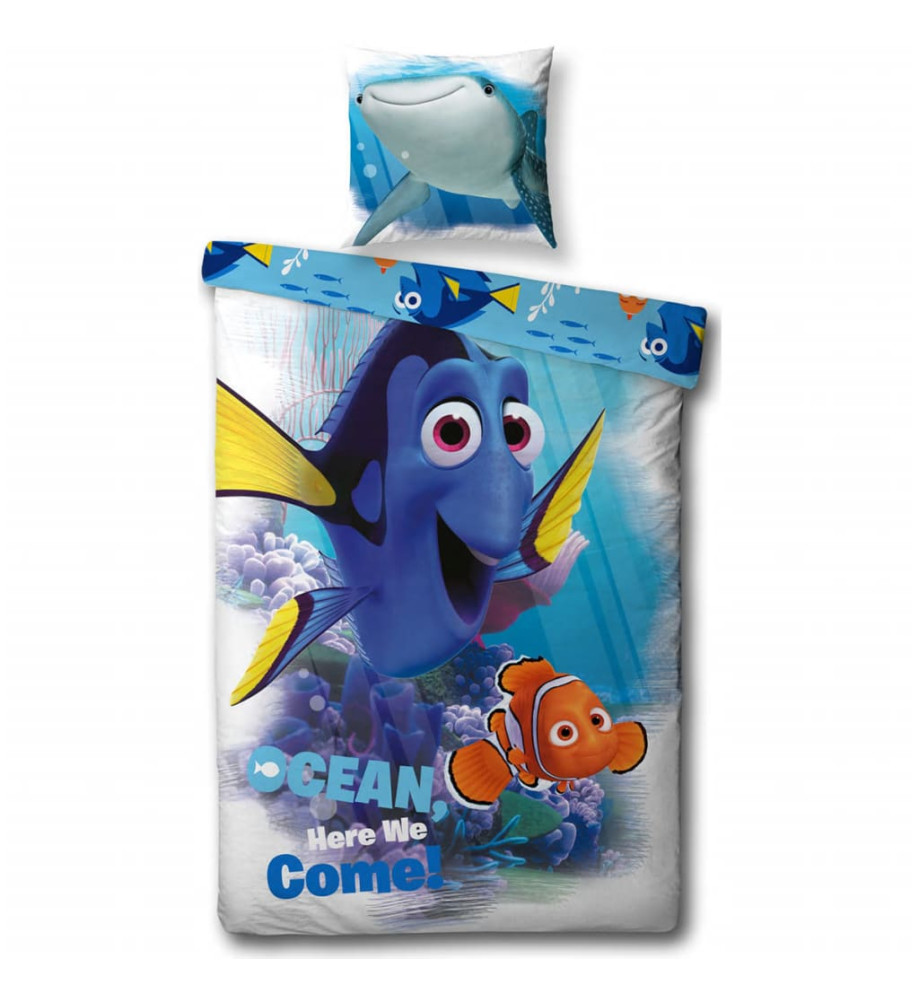 Disney Ensemble de housse de couette enfant Le Monde de Dory 200x140cm