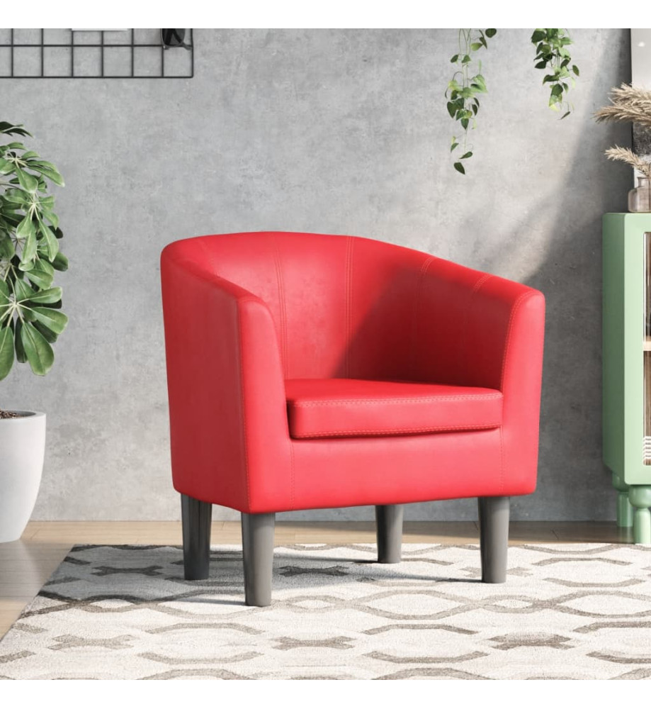 Fauteuil cabriolet rouge similicuir