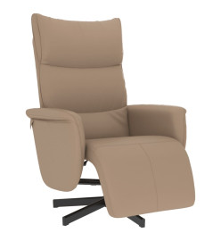 Fauteuil inclinable avec repose-pieds cappuccino similicuir