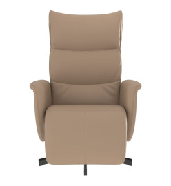 Fauteuil inclinable avec repose-pieds cappuccino similicuir