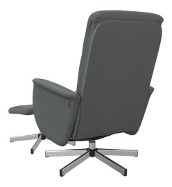 Fauteuil de massage inclinable et repose-pieds gris foncé tissu