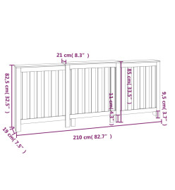 Cache-radiateur 210x21x85 cm Bois massif de pin