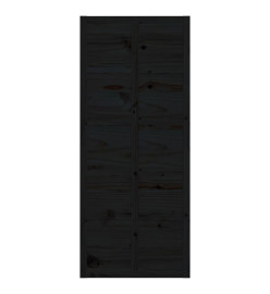 Porte de grange Noir 90x1,8x214 cm Bois massif de pin