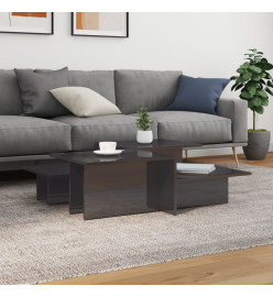 Tables basses 2 pcs gris brillant bois d'ingénierie
