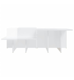 Tables basses 2 pcs blanc brillant bois d'ingénierie