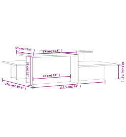 Tables basses 2 pcs blanc brillant bois d'ingénierie