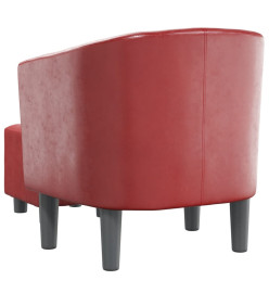 Fauteuil cabriolet avec repose-pied rouge bordeaux similicuir