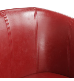 Fauteuil cabriolet avec repose-pied rouge bordeaux similicuir