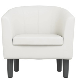 Fauteuil cabriolet blanc similicuir