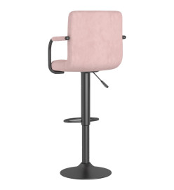 Tabourets de bar lot de 2 rose velours