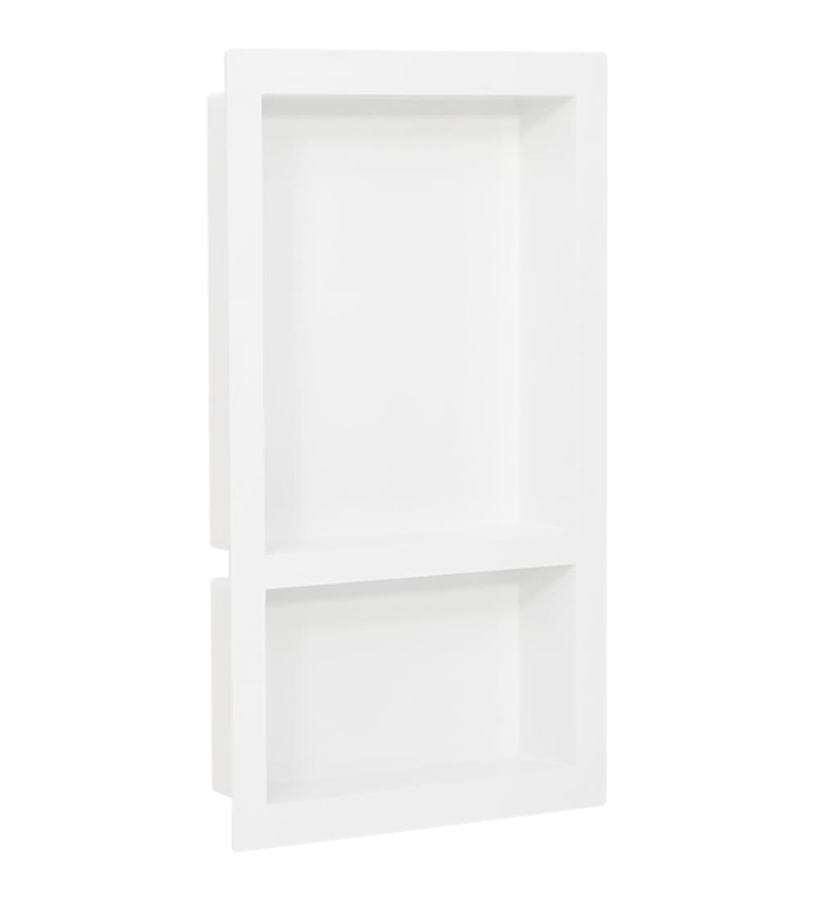 Niche de douche avec 2 compartiments Blanc brillant 41x69x9 cm