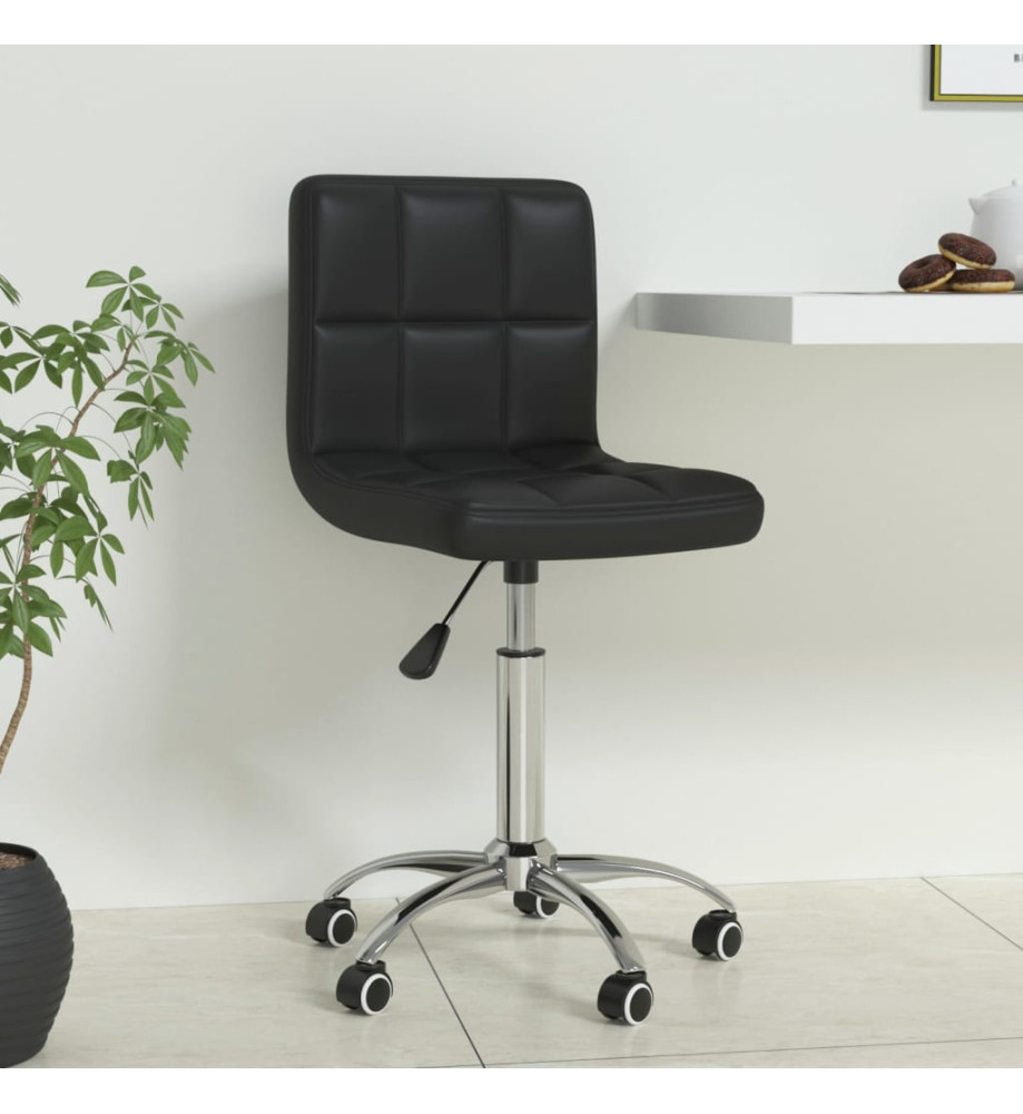 Chaise de bureau pivotante Noir Similicuir