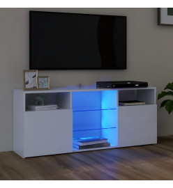 Meuble TV avec lumières LED blanc 120x30x50 cm