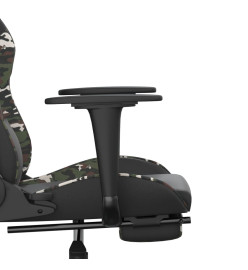 Chaise de jeu avec repose-pied Noir et camouflage Similicuir