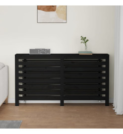 Cache-radiateur Noir 153x19x84 cm Bois massif de pin