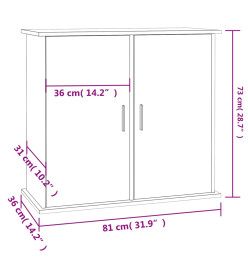 Support pour aquarium sonoma gris 81x36x73 cm bois d'ingénierie