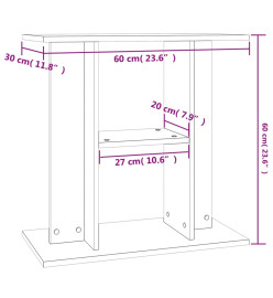 Support pour aquarium chêne fumé 60x30x60 cm bois d'ingénierie