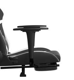 Chaise de jeu de massage avec repose-pied Noir&Blanc Similicuir