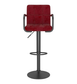 Tabourets de bar lot de 2 rouge bordeaux velours