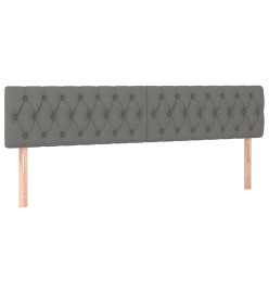 Lit à sommier tapissier avec matelas Gris foncé 200x200cm Tissu