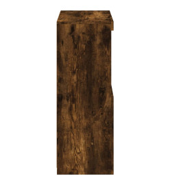 Armoire latérale avec lumières LED chêne fumé bois d'ingénierie