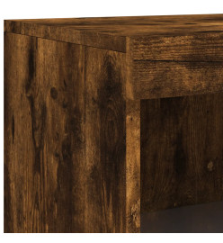 Armoire latérale avec lumières LED chêne fumé bois d'ingénierie
