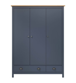 Garde-robe à 3 portes Hill Gris 127x50x170 cm Pin solide