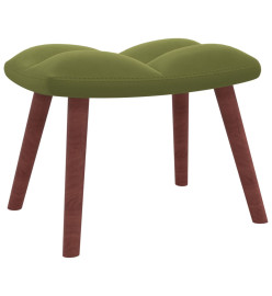 Chaise à bascule avec repose-pied Vert clair Velours