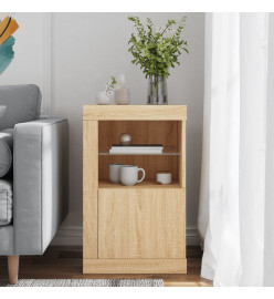 Armoire latérale avec lumières LED chêne sonoma