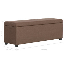 Banc avec compartiment de rangement 116 cm Marron Polyester