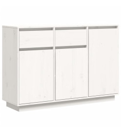 Buffet blanc 110x34x75 cm bois massif de pin