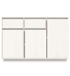 Buffet blanc 110x34x75 cm bois massif de pin