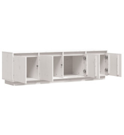 Meuble TV Blanc 156x37x45 cm Bois de pin massif