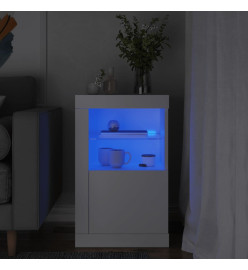 Armoire latérale avec éclairage LED blanc bois d'ingénierie