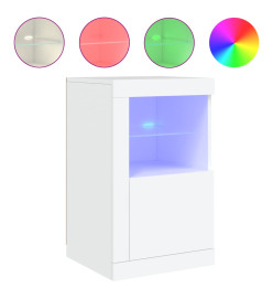 Armoire latérale avec éclairage LED blanc bois d'ingénierie