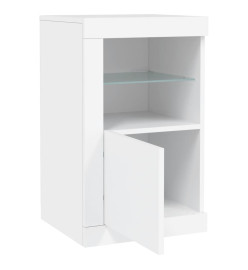 Armoire latérale avec éclairage LED blanc bois d'ingénierie